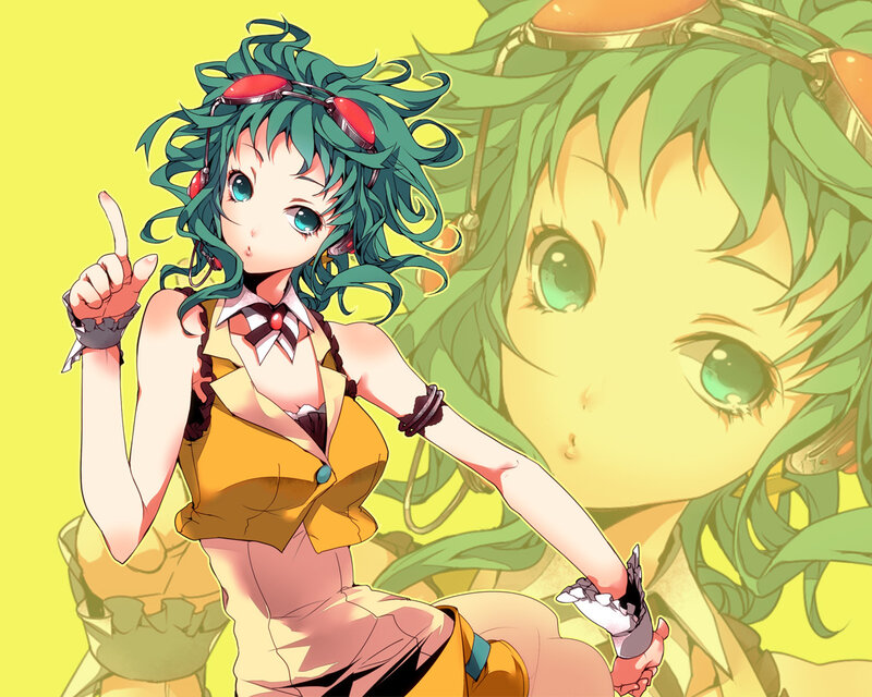 green-haired anime girl with goggles