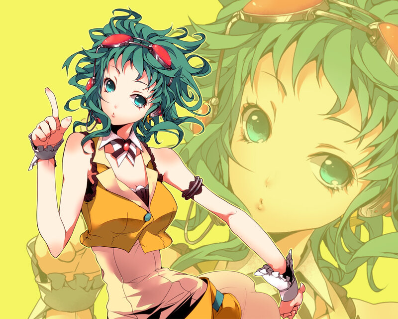 green-haired anime girl with goggles