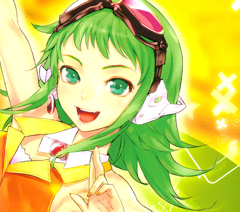 green-haired anime girl with goggles