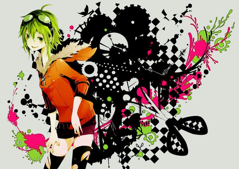 green-haired anime girl with goggles