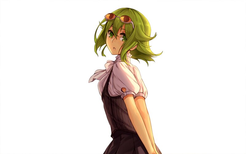 green-haired anime girl with goggles