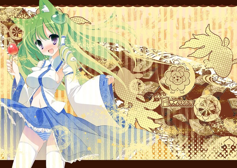 green-haired anime girl with lollipop