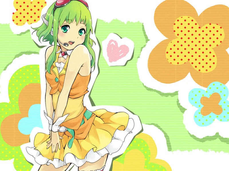 green-haired anime girl with microphone