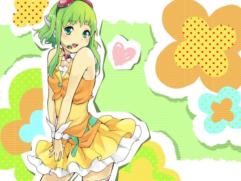 green-haired anime girl with microphone