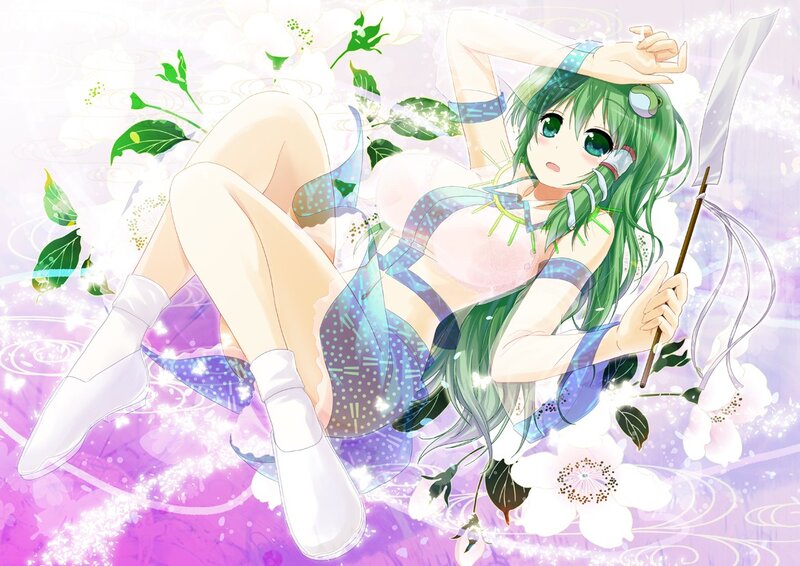 Green-haired anime girl with sword