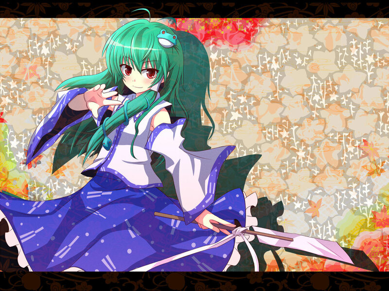 green-haired anime girl with sword