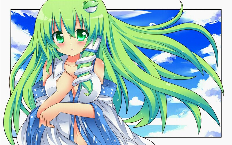 green-haired anime girl with sword