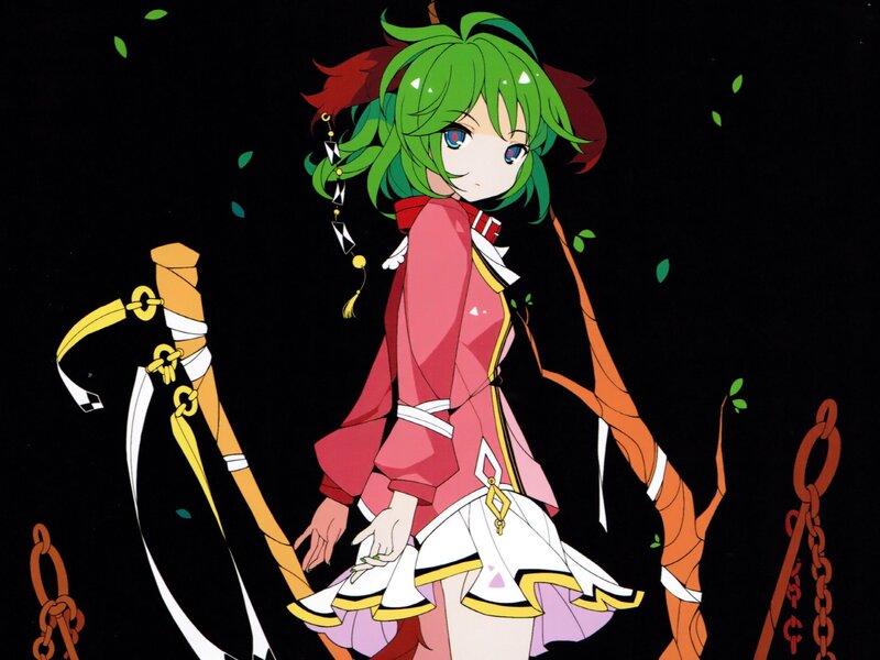 green-haired anime girl with sword