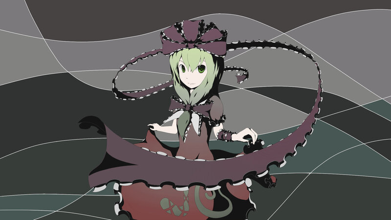green-haired anime girl with tentacles