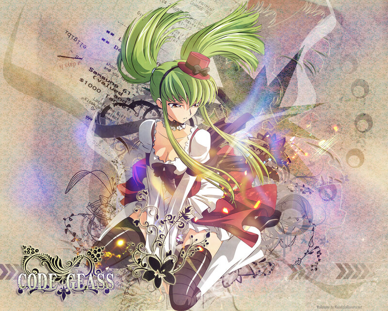 Green-haired anime girl with top hat