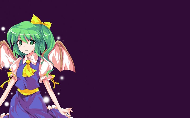 green-haired anime girl with wings