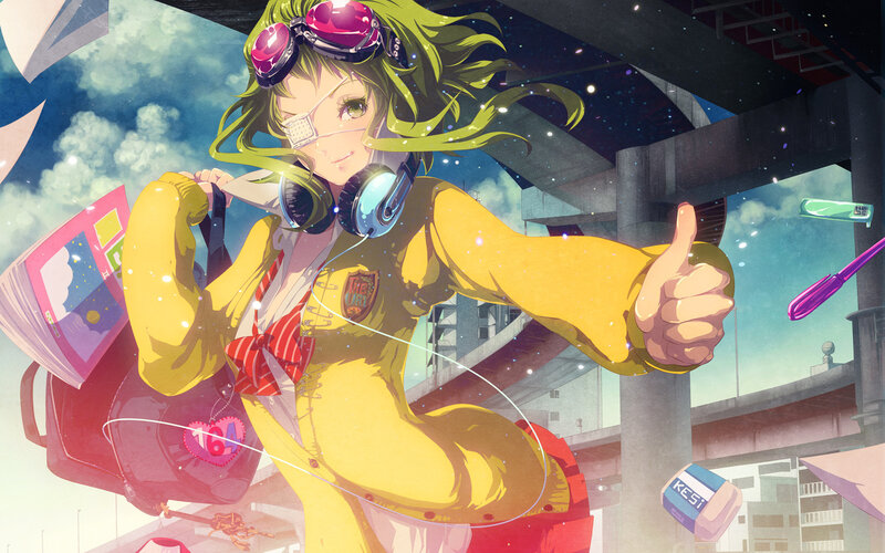 Green-haired Anime Girl — Yellow, Energetic, Afternoon