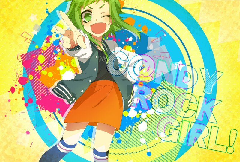 Green-haired Anime Girl — Yellow, Energetic, Splatter
