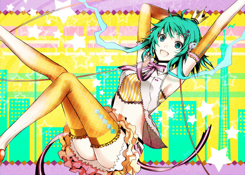 Green-haired Anime Girl — Yellow, Energetic