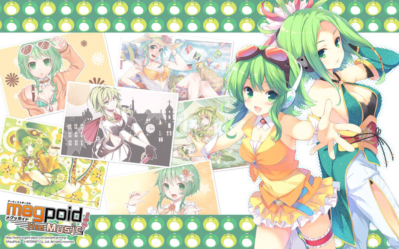 Green-haired Anime Girls — Green, Cheerful