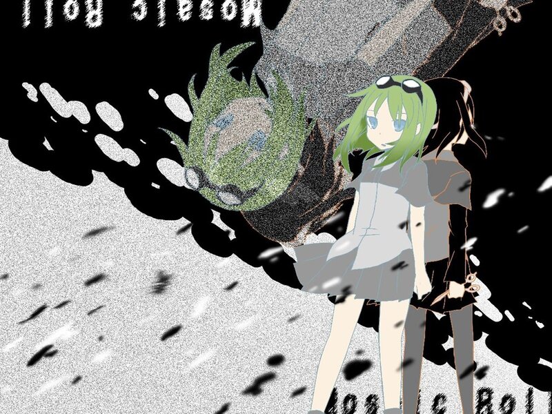 green-haired anime girls with monster