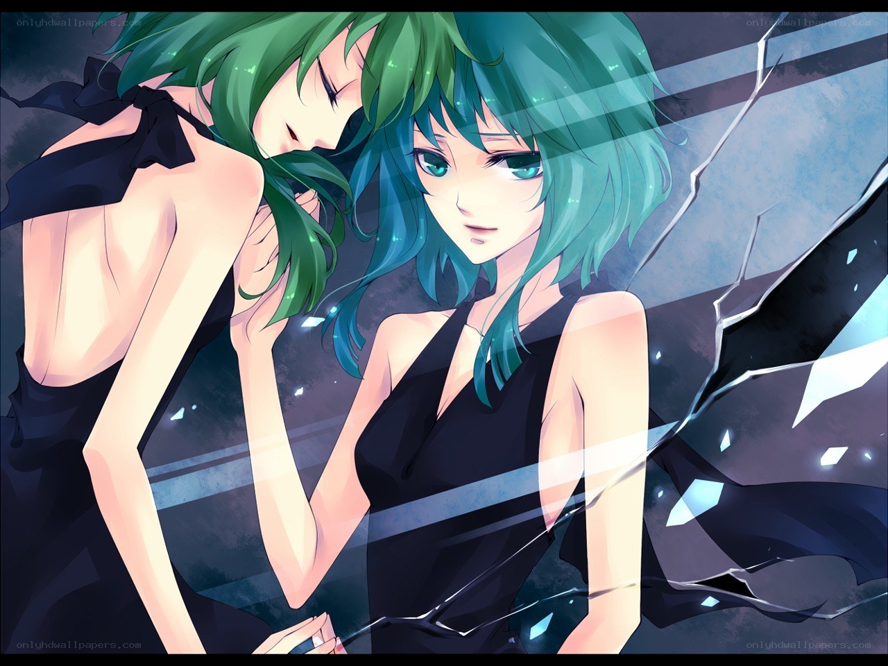 green-haired anime girls