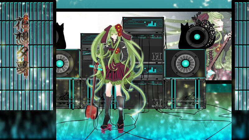 green-haired anime musician