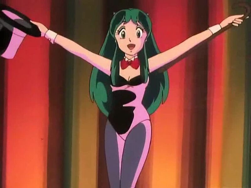green-haired anime performer