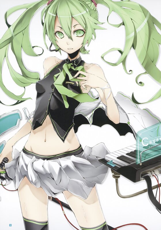 green-haired anime singer