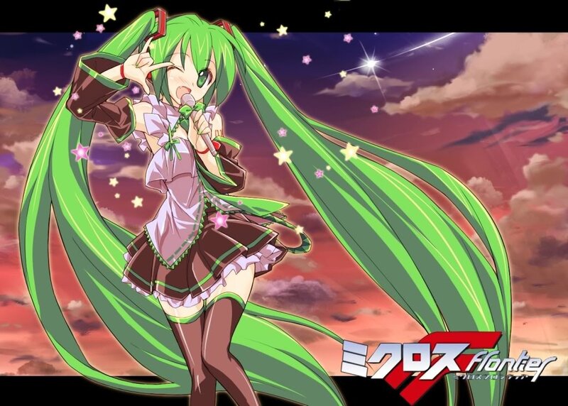 green-haired anime singer