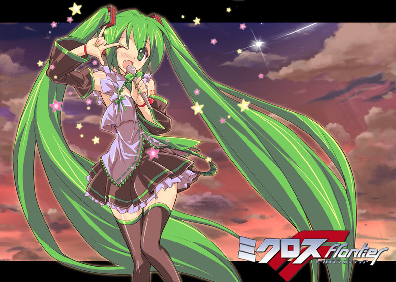 green-haired anime singer