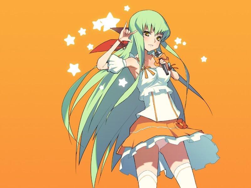 green-haired anime singer