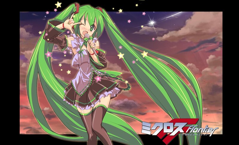green-haired anime singer
