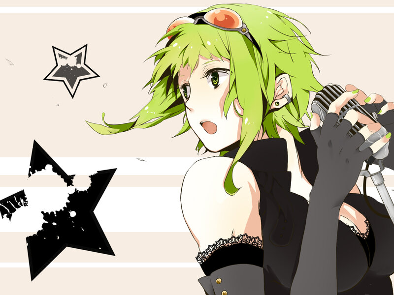 green-haired anime singer
