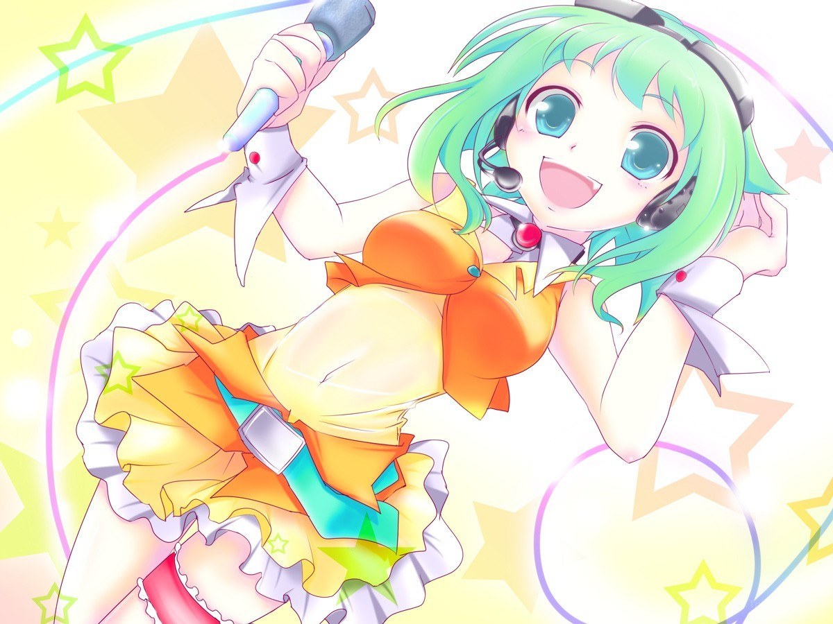 green-haired anime singer