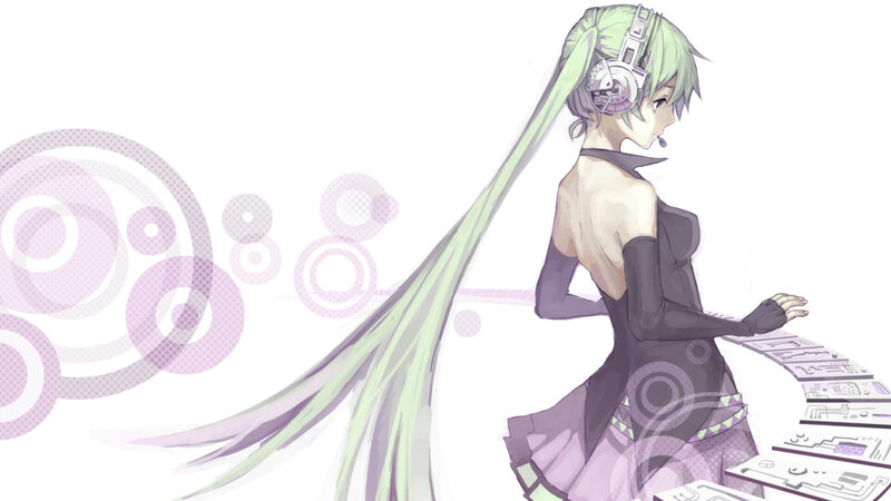 green-haired anime singer