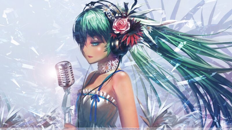 Green-haired Anime Singer — Green, Dreamy