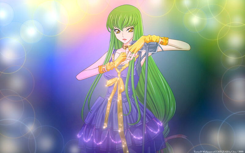 Green-haired Anime Singer — Purple, Dramatic