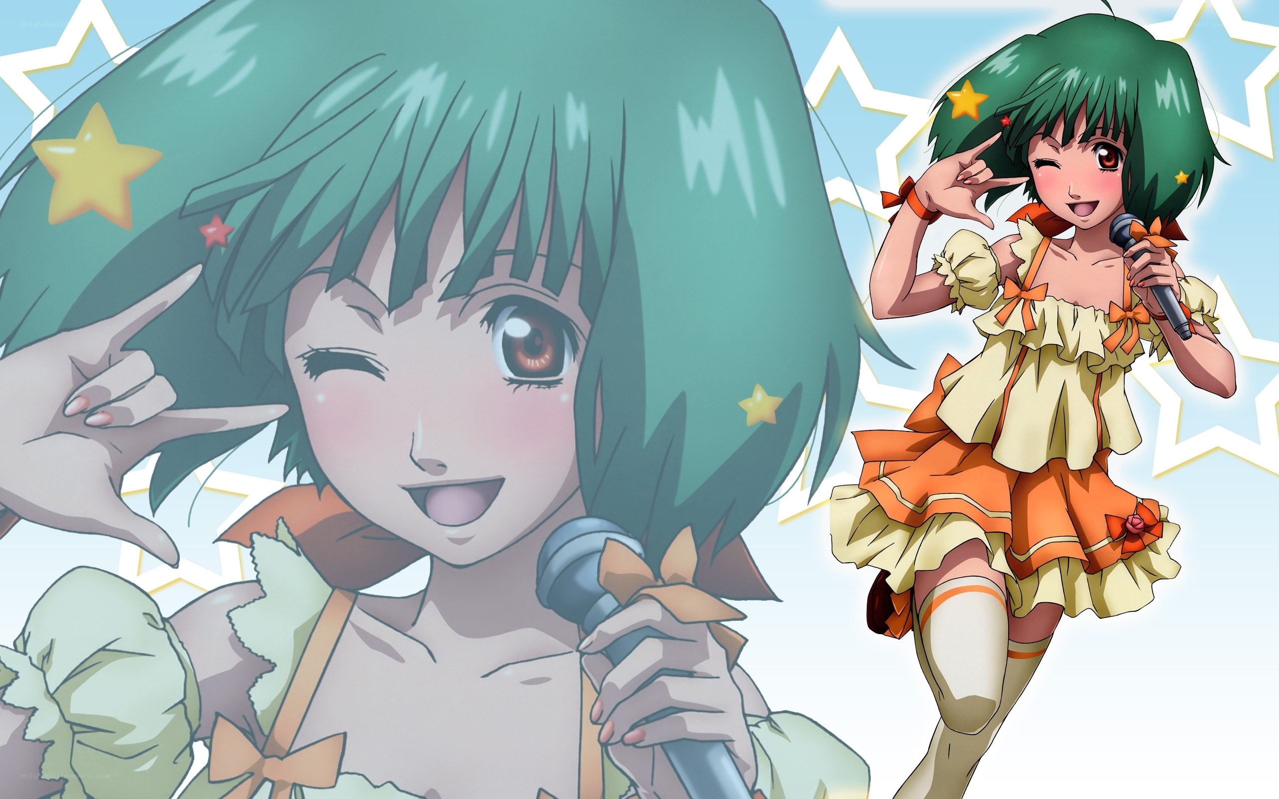 green-haired anime singer
