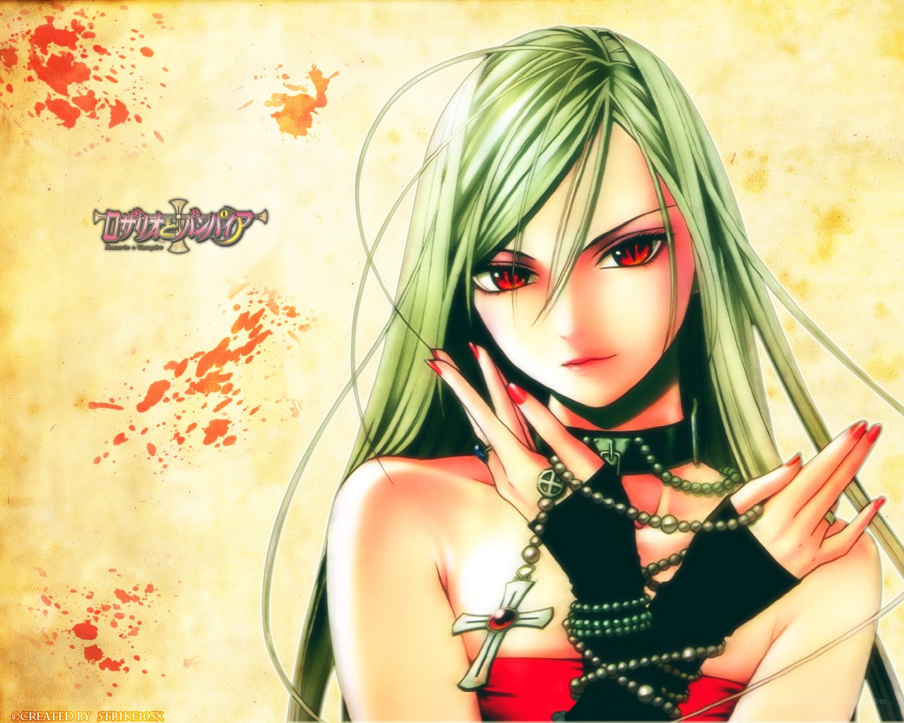 green-haired anime vampire