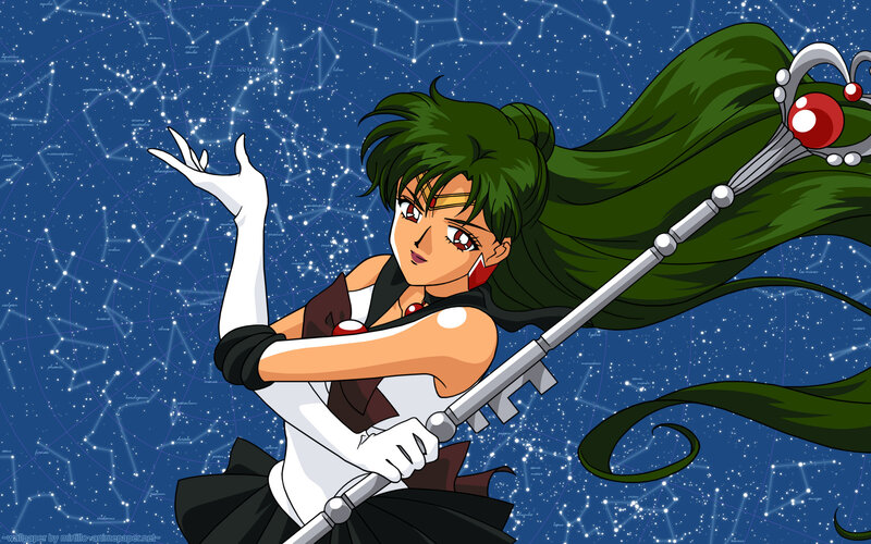 Green-haired Anime Warrior — Blue