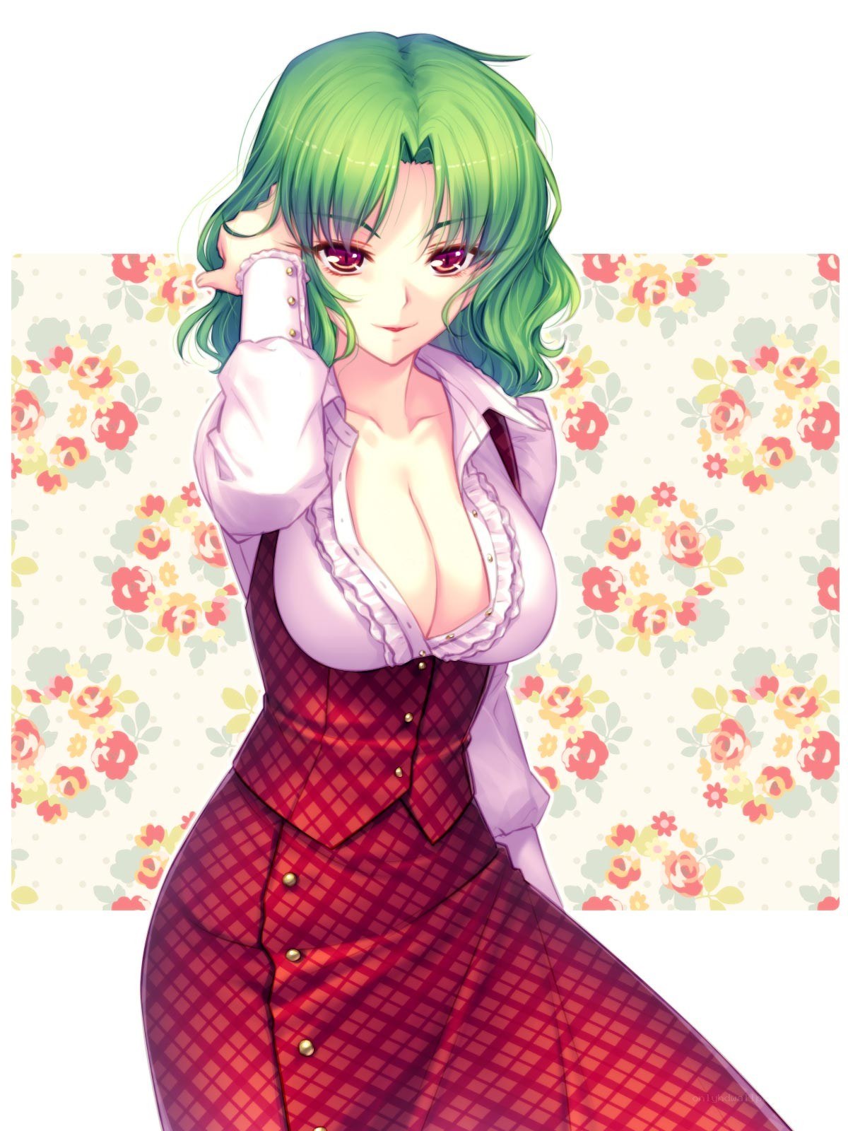 green-haired anime woman