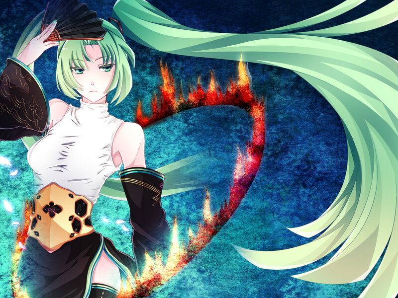 Green-haired Anime Woman — Blue, Dramatic, Fan