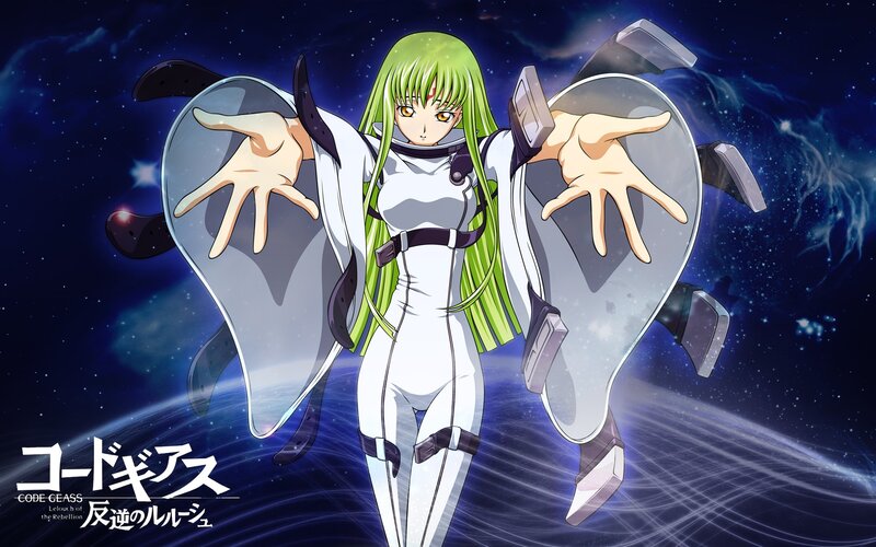 Green-haired Anime Woman — Blue, Dramatic, Night, Space