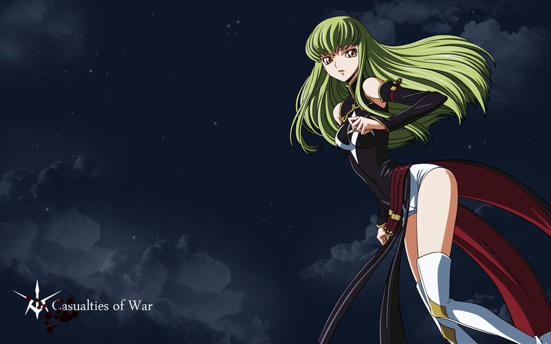 Green-haired Anime Woman — Dark Blue
