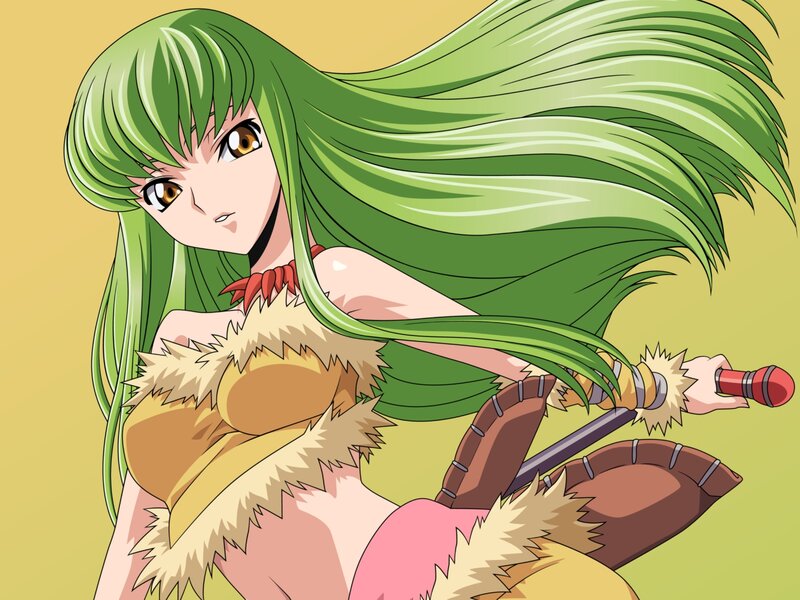 Green-haired Anime Woman — Green, Determined