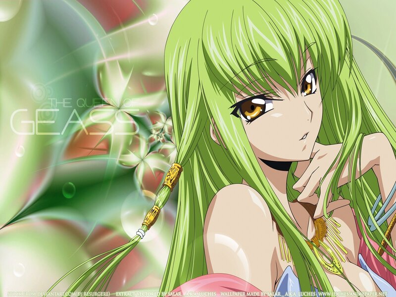 Green-haired Anime Woman — Green, Dramatic, Long Hair, Gold Eyes, Braid