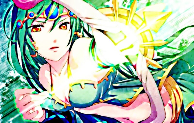 Green-haired Anime Woman — Green, Dramatic