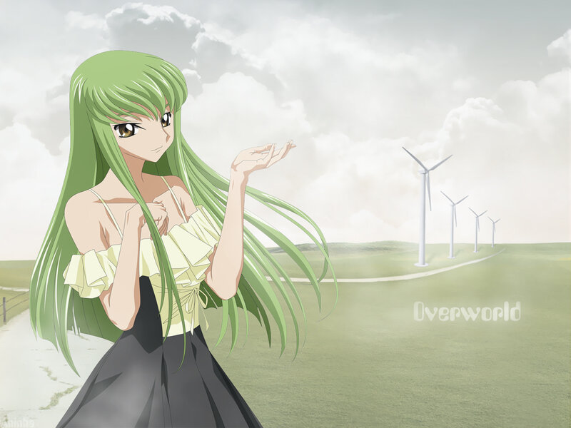 Green-haired Anime Woman — Green, Serene