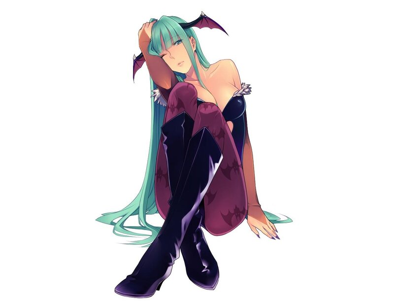 Green-haired Anime Woman — Purple