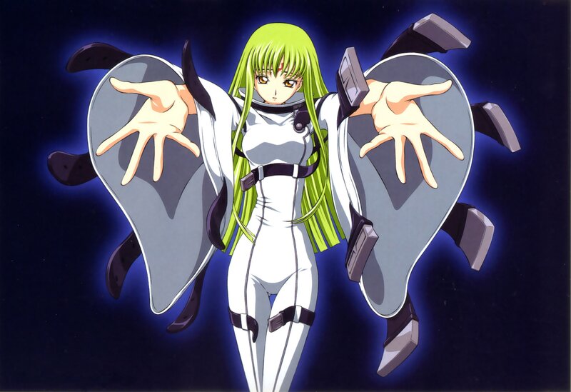 Green-haired Anime Woman — White, Dramatic, Night