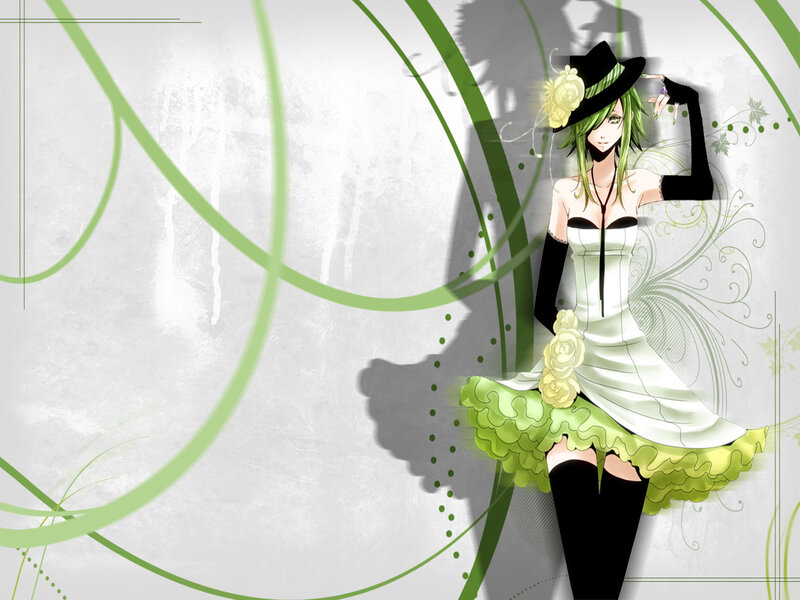Green-haired Anime Woman — White, Dramatic