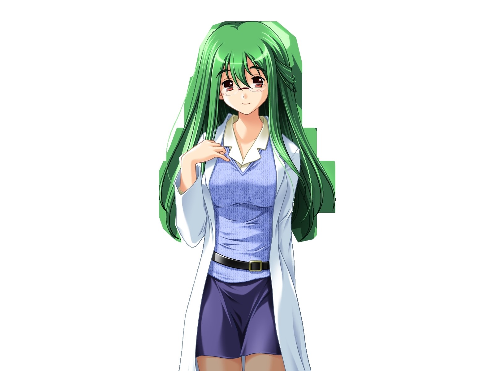 green-haired anime woman