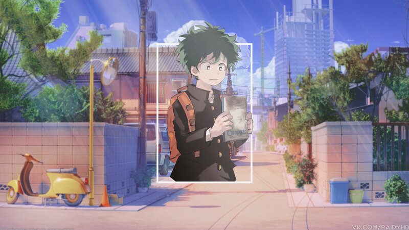 Green-haired Boy Holding Book — Blue