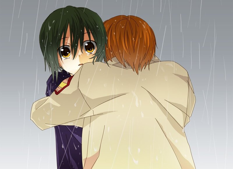 Green-haired Boy Hugging